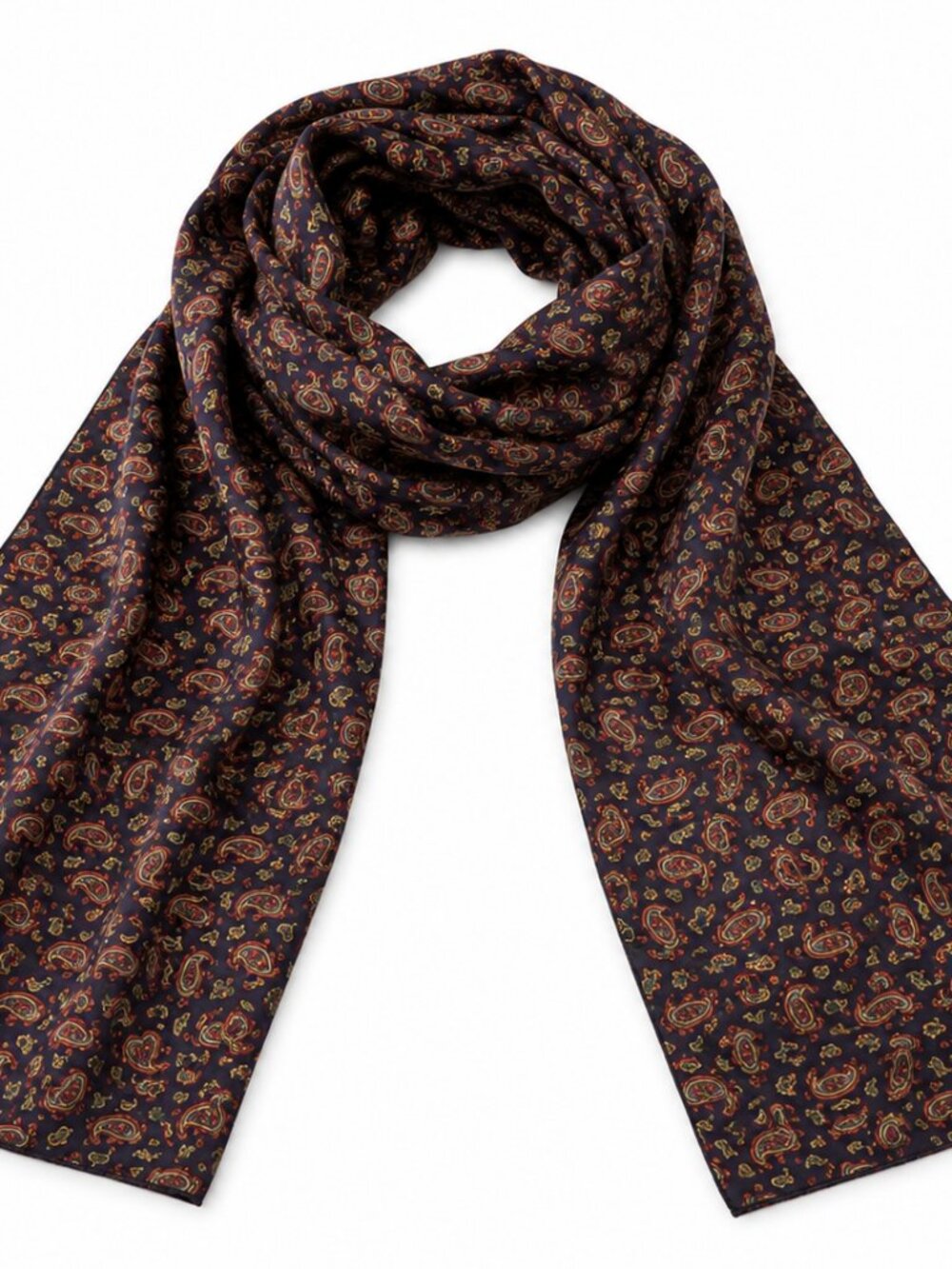 Vintage Leo Ventoni Men’s Silk Merino Wool Paisley Scarf Made Italy Elegant